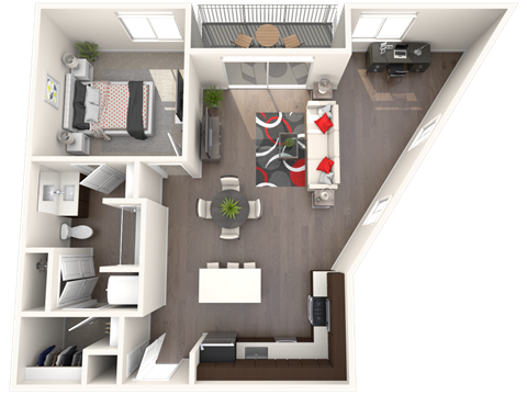 Renaissance_1 Bed 1 Bath_DaVinci Floor Plan